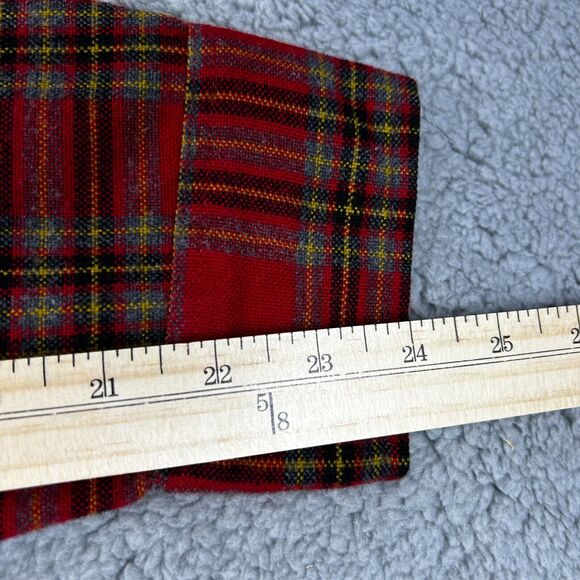 Shaver Lake Men Button Up Shirt Large Red Plaid Flannel Long Sleeve Collar - Picture 7 of 9